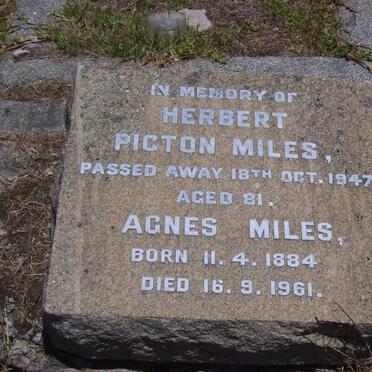 MILES Herbert Picton -1947 &amp; Agnes 1884-1961