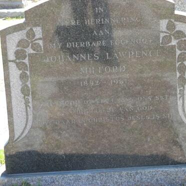 MILFORD Johannes Lawrence 1892-1961