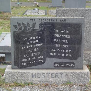 MOSTERT Johannes Gabriel Theunis 1893-1978 & Jacoba Laurentia 1898-1973