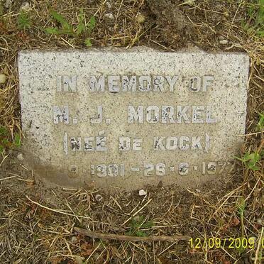 MORKEL M. J. nee DE KOCK 1901-1977
