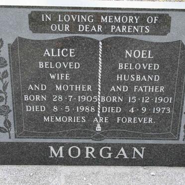 MORGAN Noel 1901-1973 & Alice 1905-1988