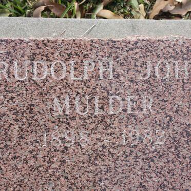 MULDER Rudolph John 1898-1982