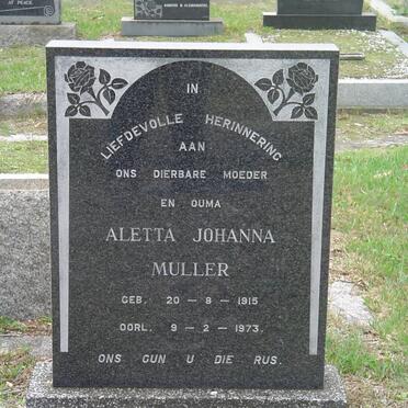 MULLER Aletta Johanna 1915-1973