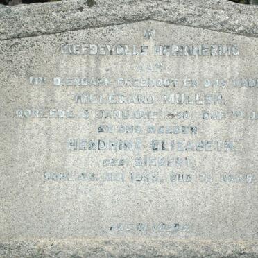 MULLER Hillegard -1950 &amp; Hendrina Elizabeth SIEBERT -1955