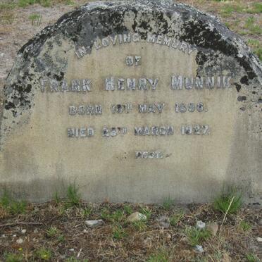 MUNNIK Frank Henry 1896-1927
