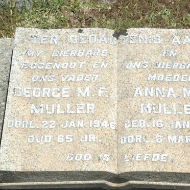 MULLER George M.F. -1946 &amp; Anna M.J. 1881-1964