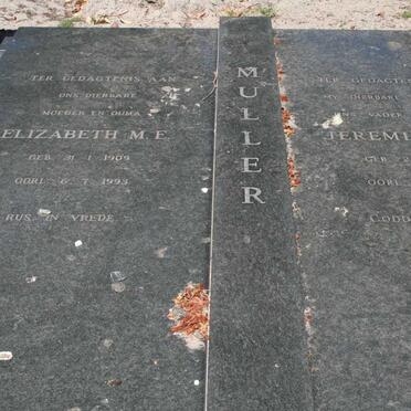 MULLER Jeremiah R.H. 1904-1974 &amp; Elizabeth M.E. 1909-1993 