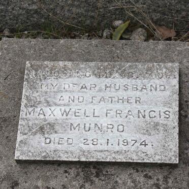 MUNRO Maxwell Francis -1974
