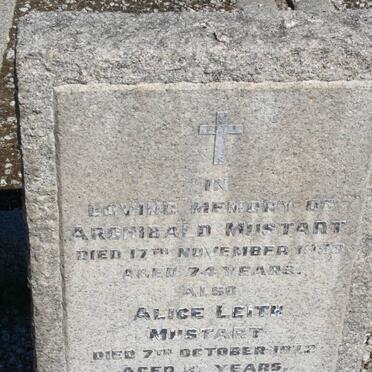 MUSTART Archibald -1953 &amp; Alice Leith -1972