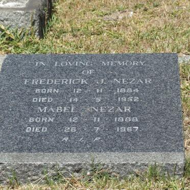 NEZAR Frederick J. 1884-1952 &amp; Mabel 1888-1967