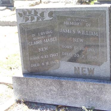 NEW James William 1907-1968 &amp; Claire Mabel 1907-1964