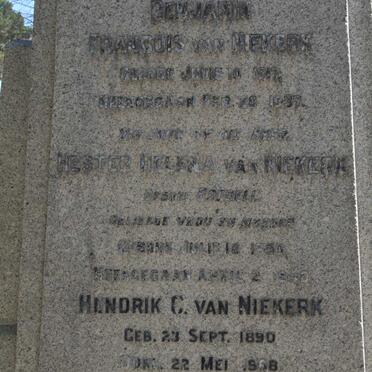 NIEKERK Hendrik C., van 1890-1968 &amp; Hester Helena BREDELL 1890-1940 :: VAN NIEKERK Benjamin Francois 1917-1937