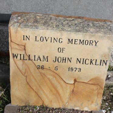 NICKLIN William John  -1973
