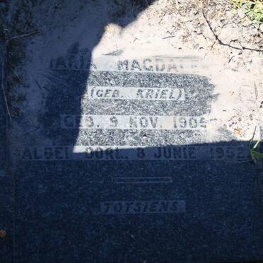 NIEKERK Maria Magdalena, van nee KRIEL 1905-1952