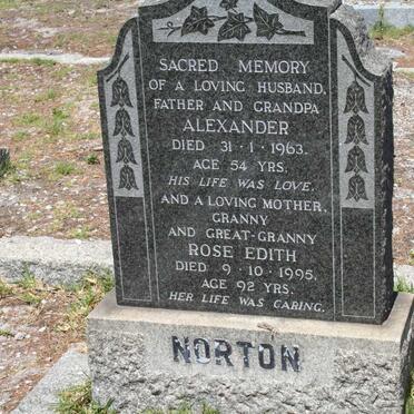 NORTON Alexander -1963 &amp; Rose Edith -1995