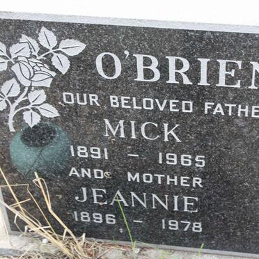O'BRIEN Jeannie 1896-1978:: O'BRIEN Mick 1891-1965