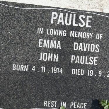 PAULSE John 1914-2000 :: DAVIDS Emma 1914-2000