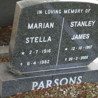 PARSONS Stanley James 1907-2005 &amp; Marian Stella 1916-1982