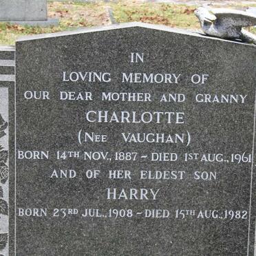PAINE Charlotte nee VAUGHAN 1887-1961 :: PAINE Harry 1908-1982
