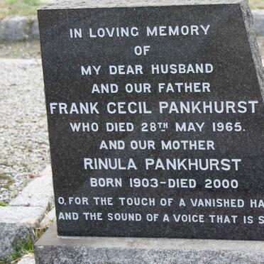 PANKHURST Frank Cecil -1965 &amp; Rinulda 1903-2000