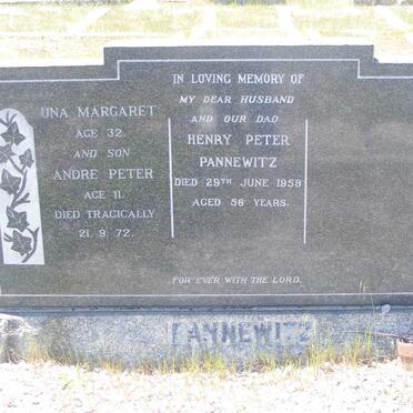 PANNEWITZ Henry Peter -1959 :: PANNEWITZ Una Margaret -1972 :: PANNEWITZ Andre Peter -1972