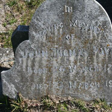 PAVER John Thomas 1856-1918