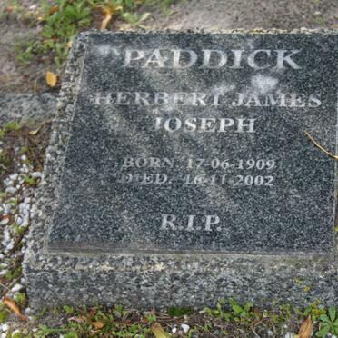 PADDICK Herbert James Joseph 1909-2002