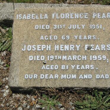 PEARSE Joseph Henry -1959 &amp; Isabella Florence -1951
