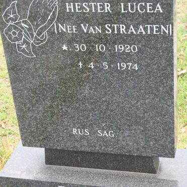 PLESSIS Hester Lucea, du nee VAN STRAATEN 1920-1974