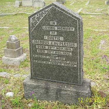 PLESSIS Jacobus J., du 1914-1936