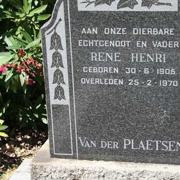 PLAETSEN Rene Henri, van der 1905-1970