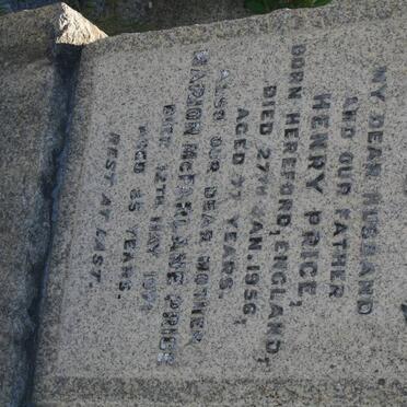 PRICE Henry -1956 &amp; Marion McFarlane -1971