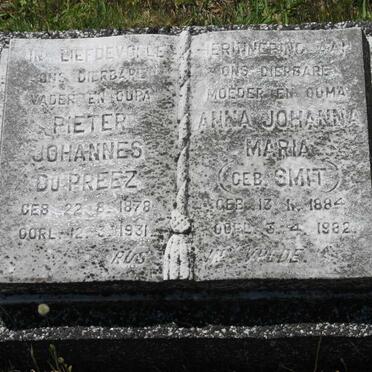PREEZ Pieter Johannes, du 1878-1931 &amp; Anna Johanna Maria SMIT 1884-1982