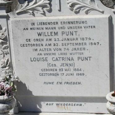 PUNT Willem 1874-1947 &amp; Louise Catrina JENNI 1884-1969