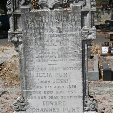 PUNT Hendrick -1919 &amp; Julia JENNI 1879-1953 :: PUNT Edward Johannes 1919-1955