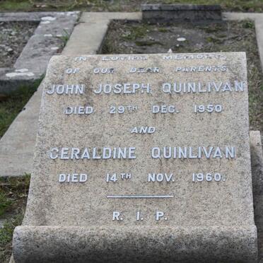 QUINLIVAN John Joseph -1950 &amp; Geraldine -1960