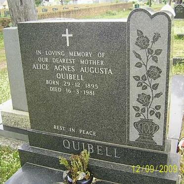 QUIBELL Alice Agnes Augusta 1895-1981