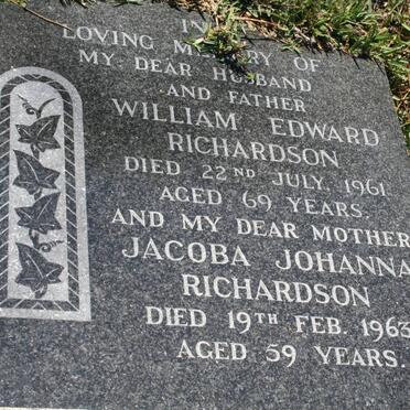 RICHARDSON William Edward -1961 &amp; Jacoba Johanna -1963