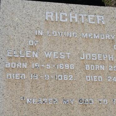 RICHTER Joseph Anton 1890-1972 &amp; Ellen WEST 1896-1962