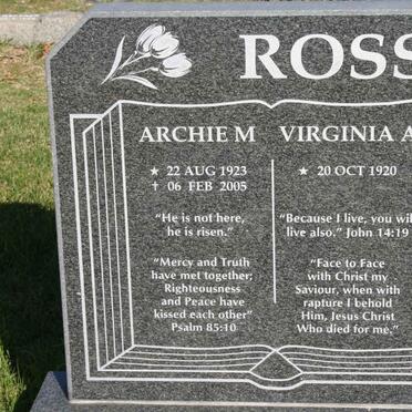 ROSS Archie M. 1923-2005 &amp; Virginia A. 1920-
