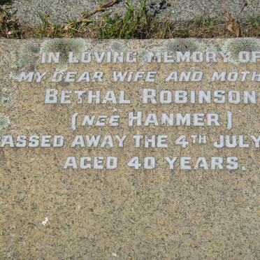 ROBINSON Bethal nee HANMER -1943