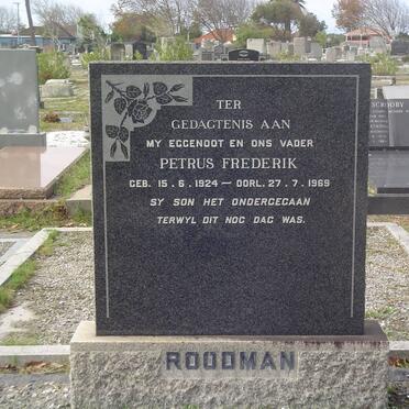 ROODMAN Petrus Frederik 1924-1969
