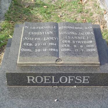 ROELOFSE Christian Joseph 1914-1965 &amp; Susanna Jacoba STRYDOM 1916-1990