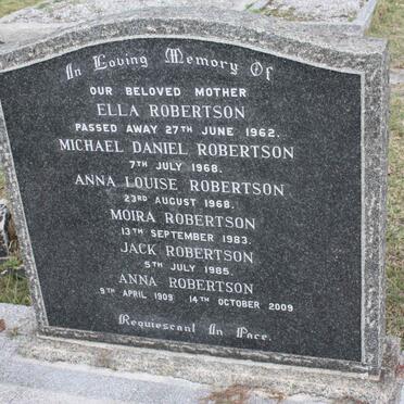 ROBERTSON Anna 1909-2009 :: ROBERTSON Michael Daniel -1968 :: ROBERTSON Ella -1962 :: ROBERTSON Anna Louise -1968