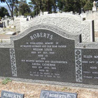 ROBERTS William Louis -1959 &amp; Louisa Catherine -1985 :: ROBERTS Ellen Maud -1980