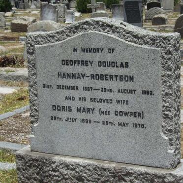 ROBERTSON Geoffrey Douglas, HANNAY 1887-1962 &amp; Doris May COWPER 1888-1970