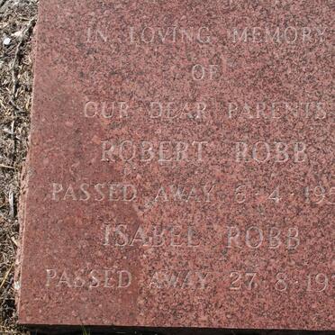 ROBB Robert -1955 &amp; Isabel -1978