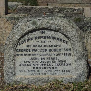 ROBERTSON George, WATSON -1951 &amp; Agnes Coldwell -1956