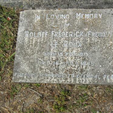 ROUX Roloff Frederick, le 1913-1939