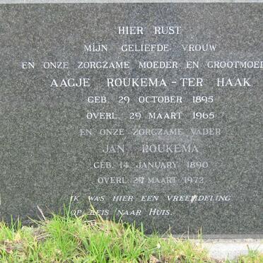 ROUKEMA Jan 1890-1972 &amp; Aagje TER HAAK 1895-1965